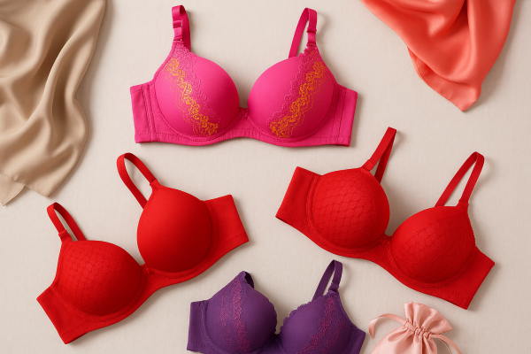 Luxury Silk Embroidered Padded Bra for Women